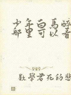 少年白马醉春风哪里可以看完整版