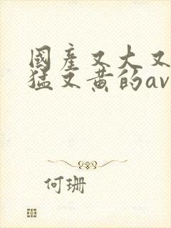 国产又大又硬又猛又黄的av