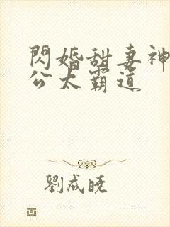 闪婚甜妻神秘老公太霸道