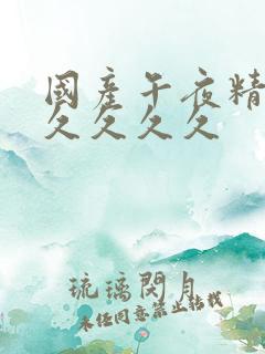 国产午夜精品久久久久久