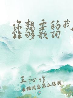 你想要的我却不能够歌词