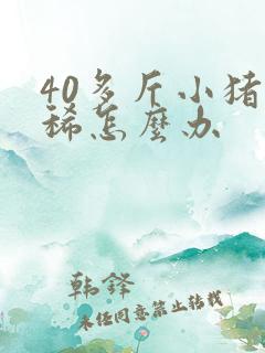 40多斤小猪拉稀怎么办