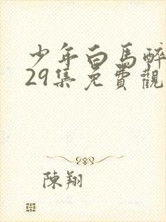 少年白马醉春风29集免费观看