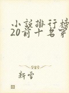 小说排行榜2020前十名穿越
