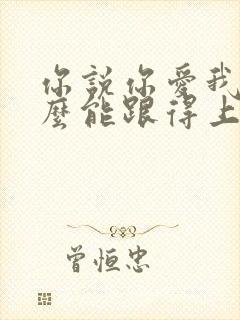 你说你爱我我怎么能跟得上你是什么歌