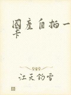 国产自拍一区不卡