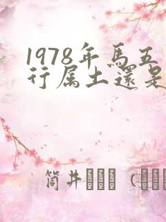 1978年马五行属土还是金