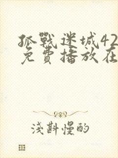 孤战迷城42集免费播放在线观看