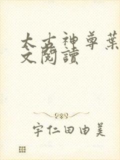 太古神尊叶风全文阅读