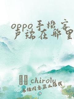 oppo手机客户端在哪里打开