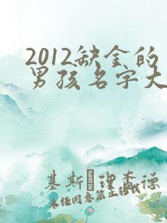 2012缺金的男孩名字大全集
