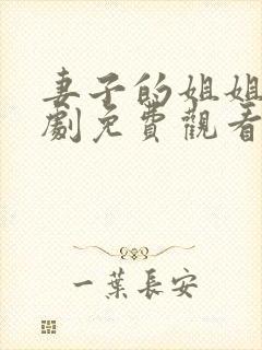 妻子的姐姐电视剧免费观看