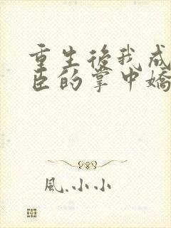 重生后我成了权臣的掌中娇小说免费阅读原文