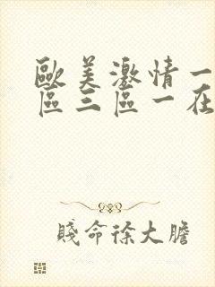 欧美激情一区二区三区一在线