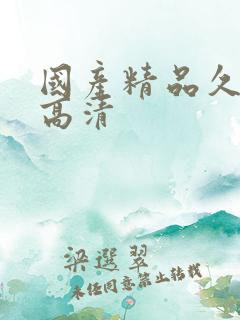 国产精品久久久高清