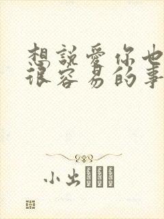 想说爱你也不是很容易的事是什么歌