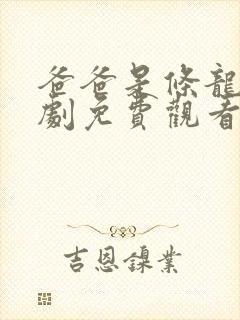 爸爸是条龙电视剧免费观看