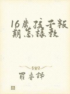 16岁孩子叛逆期怎样教