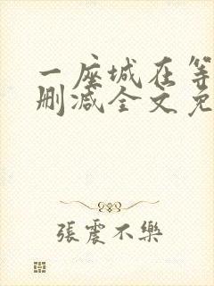 一座城在等你无删减全文免费阅读