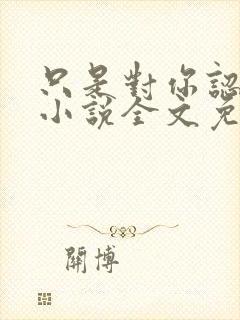 只是对你认了真小说全文免费阅读