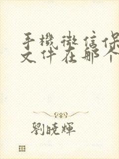 手机微信保存的文件在那个文件夹