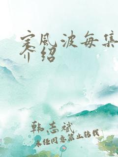 定风波每集剧情介绍