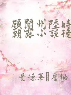 顾闻州陆时雨秦朝露小说后续