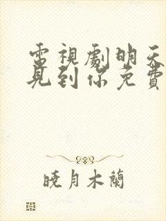 电视剧明天也想见到你免费观看全集