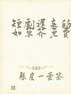 短剧迟来的深情如草芥免费观看