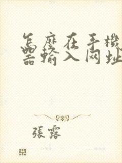 怎么在手机浏览器输入网址打开