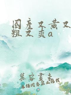 国产又黄又猛又粗又爽a