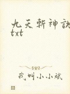 九天斩神诀小说txt