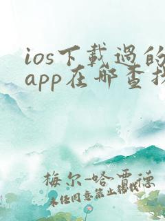 ios下载过的app在哪查找