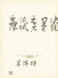 鬼灭之刃决战无限城免费观看