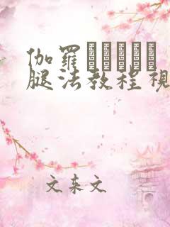 伽罗あちゃんが腿法教程视频