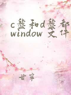 c盘和d盘都有window 文件夹