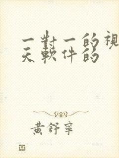 一对一的视频聊天软件的