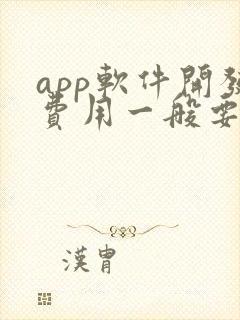 app软件开发费用一般要多少钱