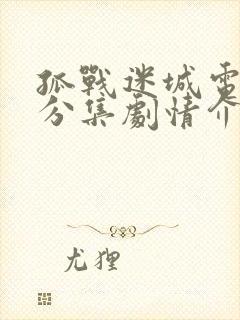 孤战迷城电视剧分集剧情介绍