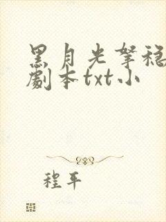 黑月光拿稳be剧本txt小