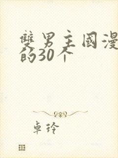 双男主国漫必看的30个