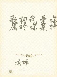 歌词我爱你我心属于你是什么歌