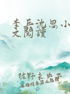 李兵沈思小说全文阅读