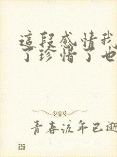 这段感情我认真了珍惜了也在乎了