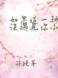 如果这一秒,我没遇见你小说阅读