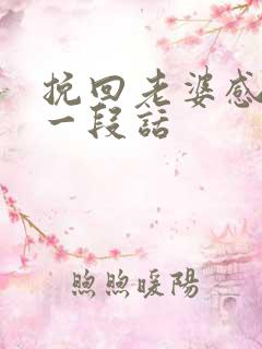 挽回老婆感情的一段话