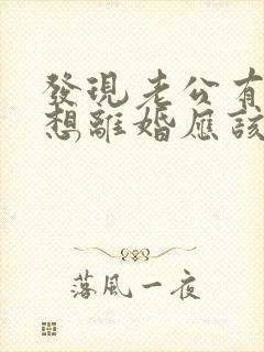 发现老公有外遇想离婚应该怎么处理