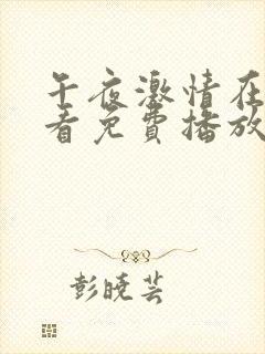 午夜激情在线观看免费播放