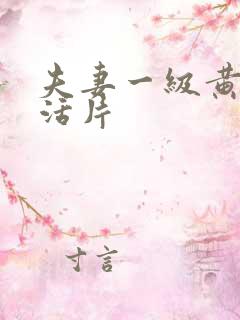 夫妻一级黄色生活片