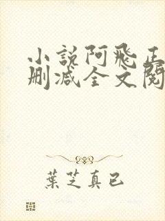 小说阿飞正传无删减全文阅读